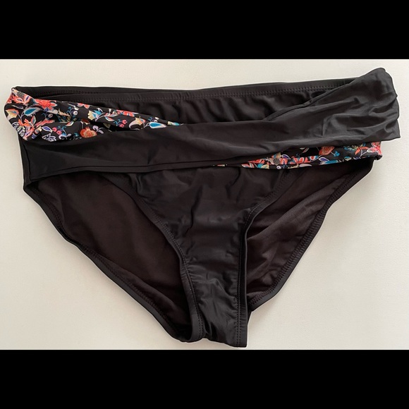 NWT Flattering and comfortable Meet Curve High Waist Mesh Bikini black floral - Picture 5 of 11